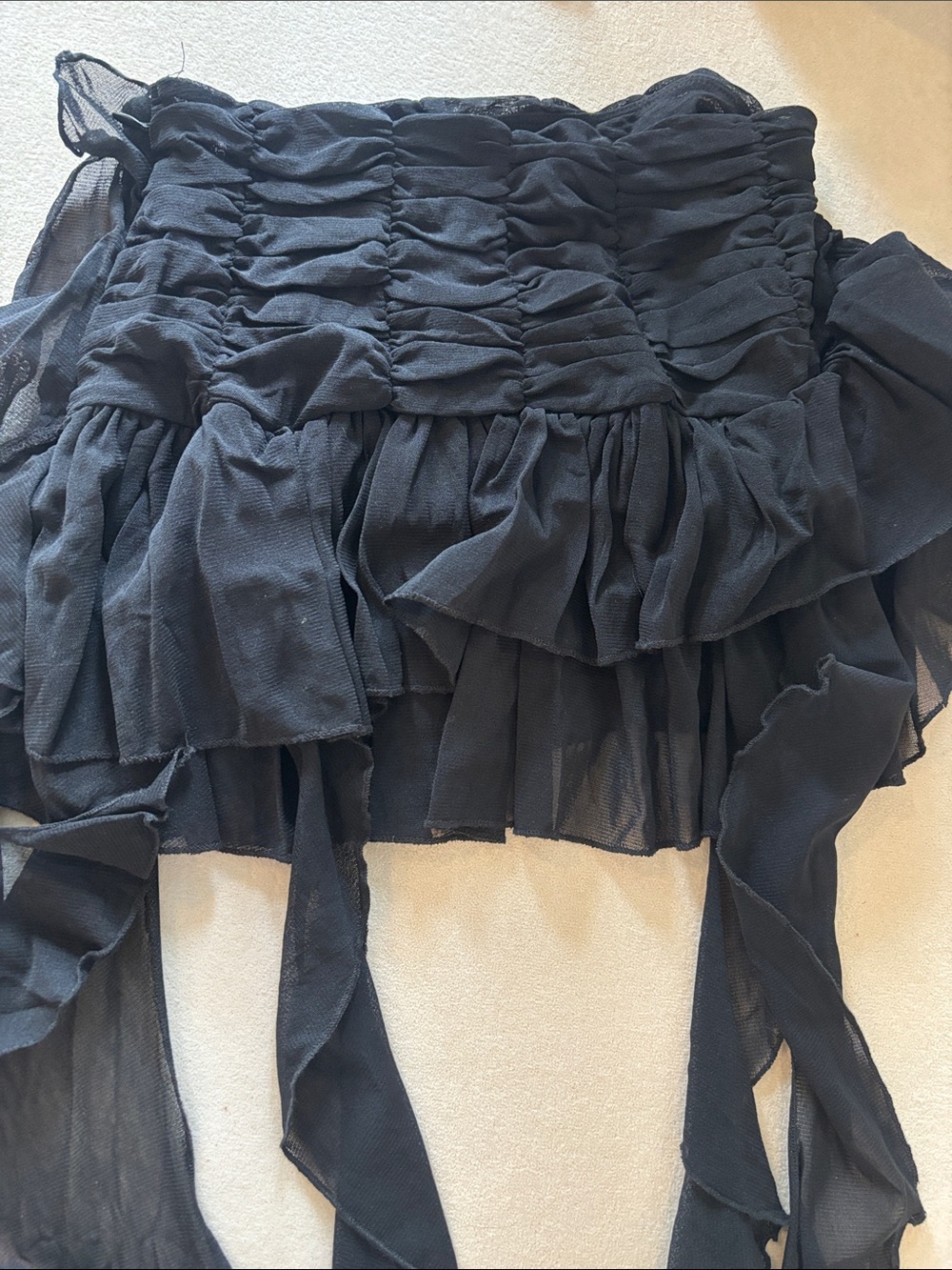 Black Tiered Ruffle Skirt